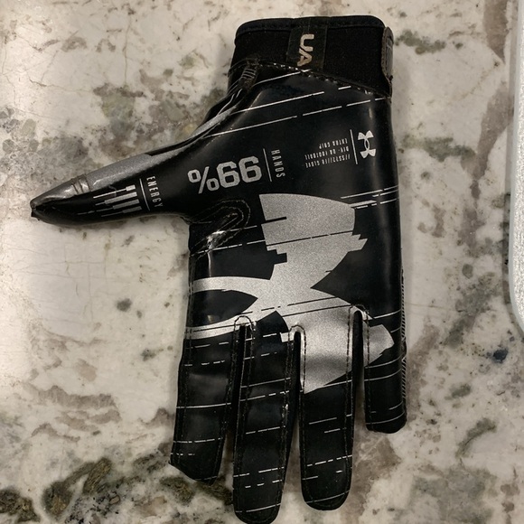 Kids UA football gloves. My son wore these for 4 games and out grew them. - Picture 4 of 5